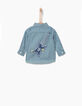 Camisa faded blue estilo vaquero bebé niño -2