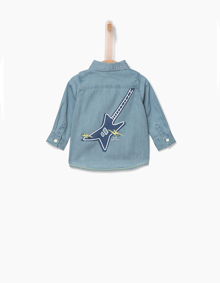 Camisa faded blue estilo vaquero bebé niño -2