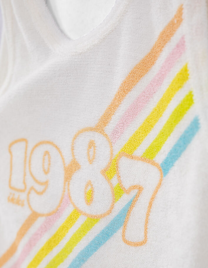 Girls’ off-white lenticular 1987 terry bodysuit - IKKS