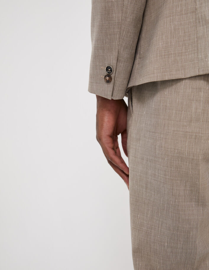 Men’s beige semi-plain suit jacket - IKKS