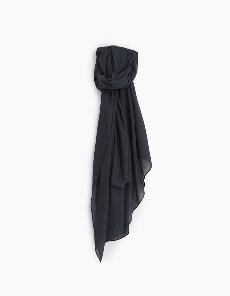 Chèche uni bleu acier Homme-1