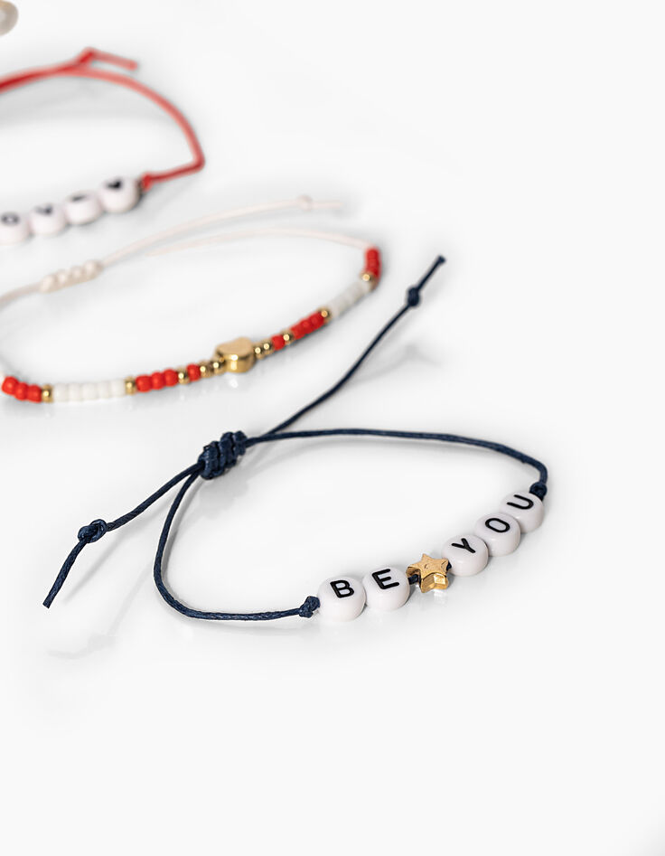 Girls’ slogan and bead bracelets-1