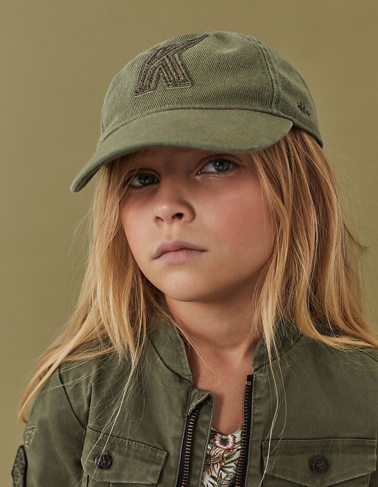 Girls’ bronze embroidered K patch cap-5 Girls’ bronze embroidered K patch cap-5