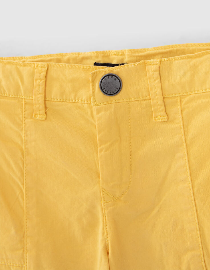 Boys' yellow cargo Bermuda shorts-2