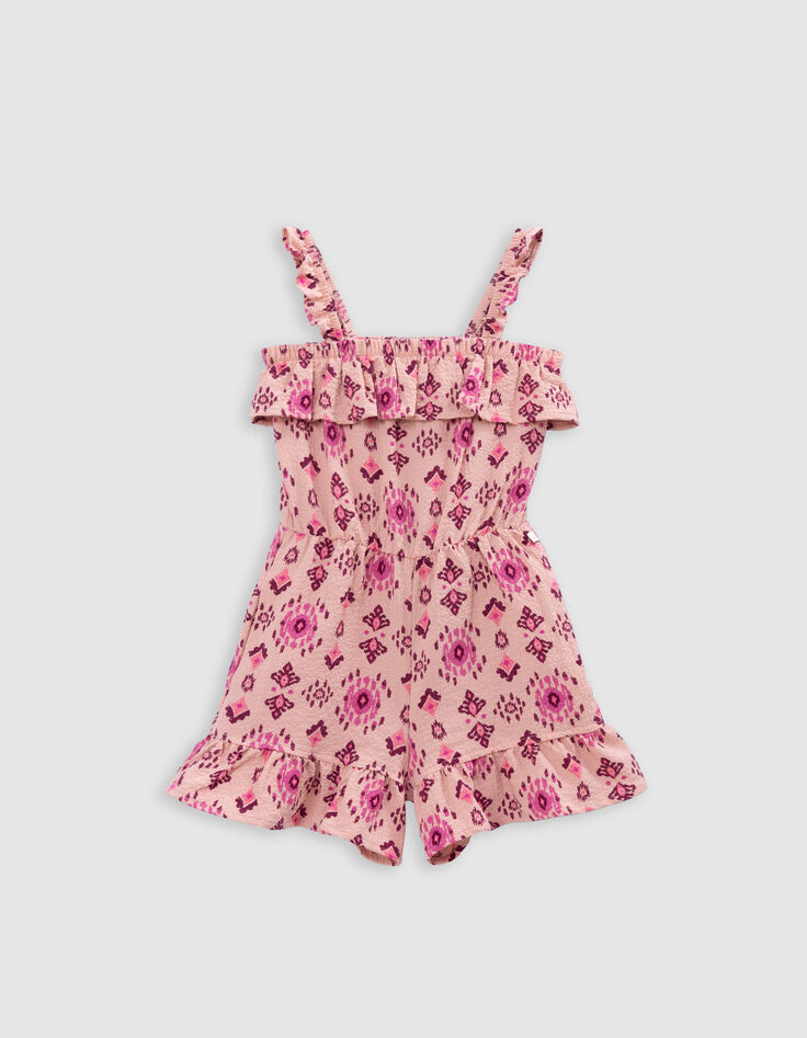Roze korte jumpsuit maxi etnische print meisjes-2