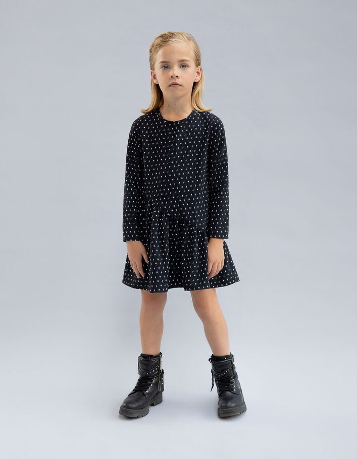 Girls’ 2-in-1 minimalist print dress with gilet