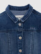 Chaqueta vaquera azul bordado espalda bebé niña-3