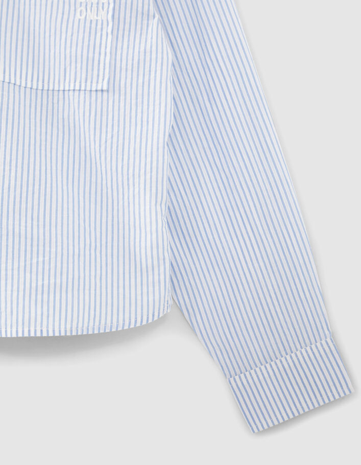 Camisa blanco roto rayas azules niña-5