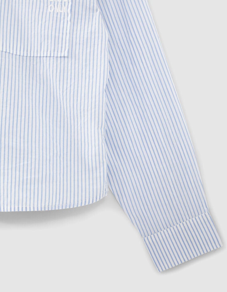 Gebroken witte hemdblouse blauwe strepen meisjes-4