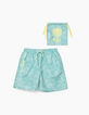 Boys' emerald leaf print swim shorts -5