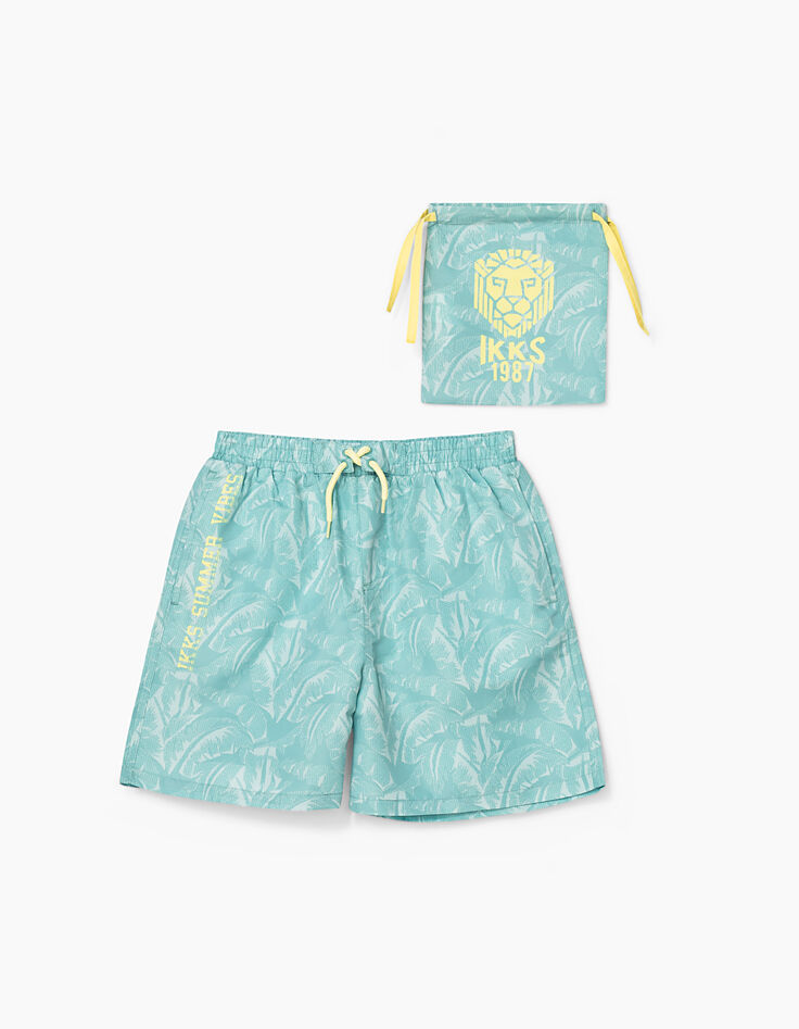 Boys' emerald leaf print swim shorts -5 Boys' emerald leaf print swim shorts -5