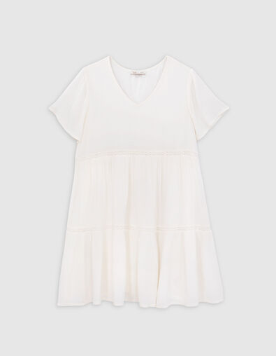 Robe blanc cass&eacute; LENZING&trade; ECOVERO&trade; fille - IKKS