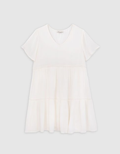 Robe blanc cass&eacute; LENZING&trade; ECOVERO&trade; fille - IKKS