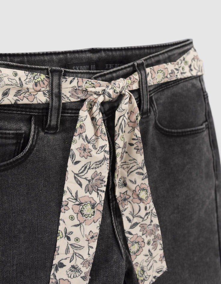 Grijze SKINNY jeans met sjaal-ceintuur meisjes-4