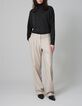 Pure Edition-Top black mesh with batwing sleeves for women-1