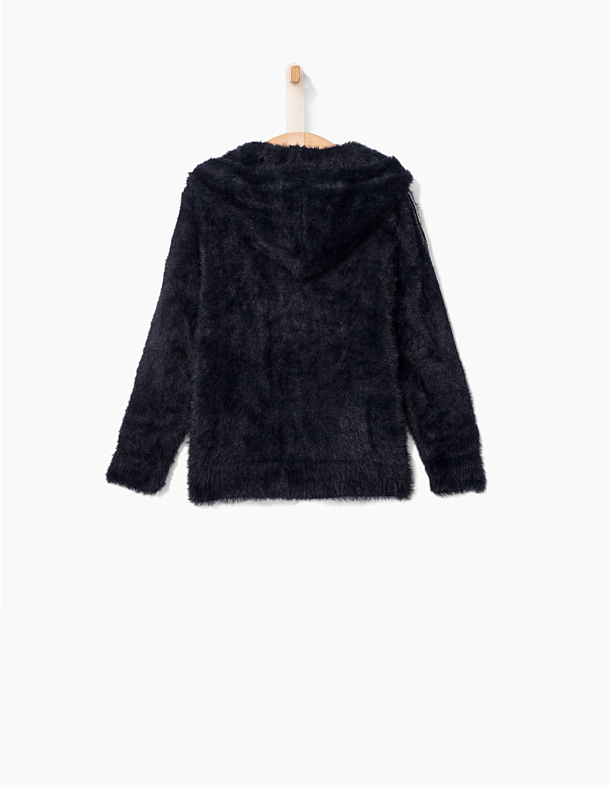 Girls fluffy black cardigan hotsell