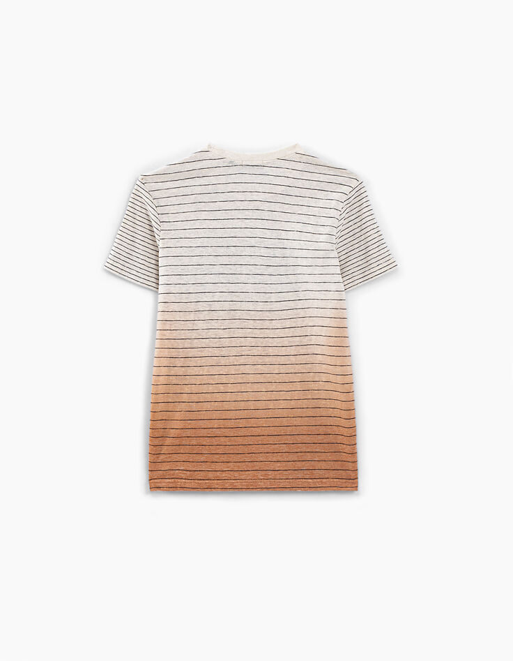 Jungen-T-Shirt in Ecru, Deep-Dye-Streifen, Rock-Motive-4