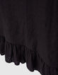 Girls’ black buttoned wide blouse with peplum-6