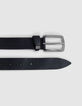 Ceinture noire cuir Homme-2