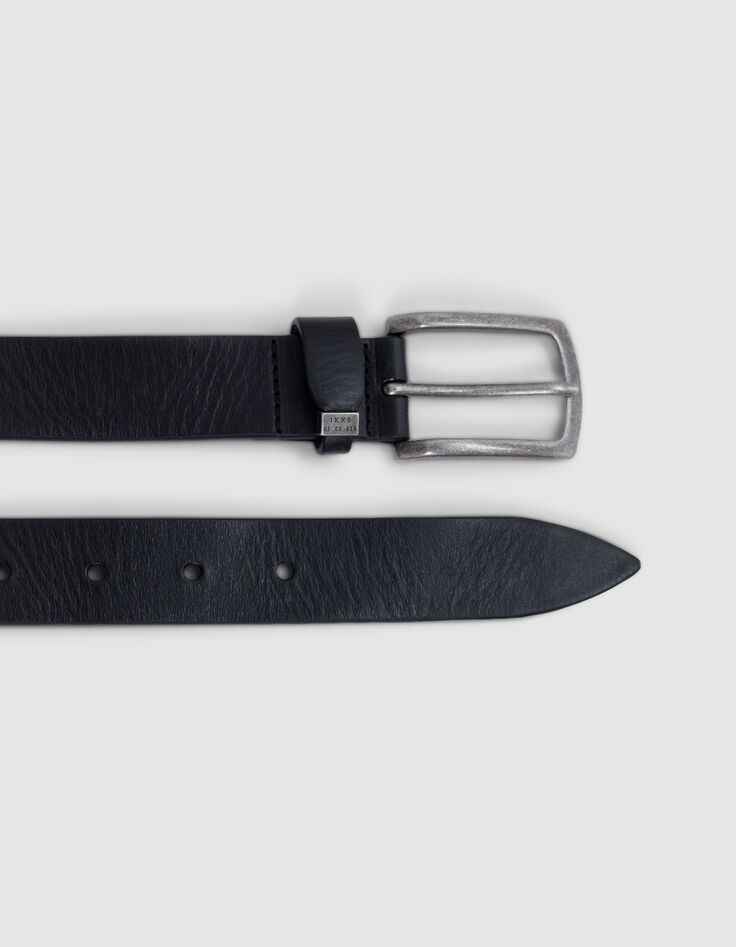 Ceinture noire cuir Homme-2