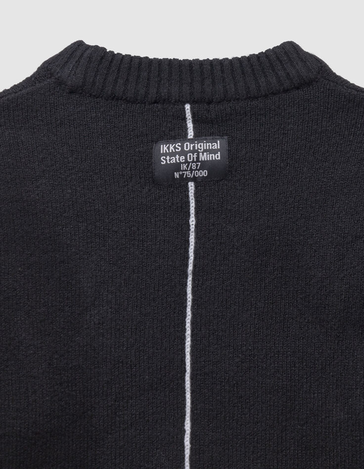Pull noir tricot poche poitrine garçon-9