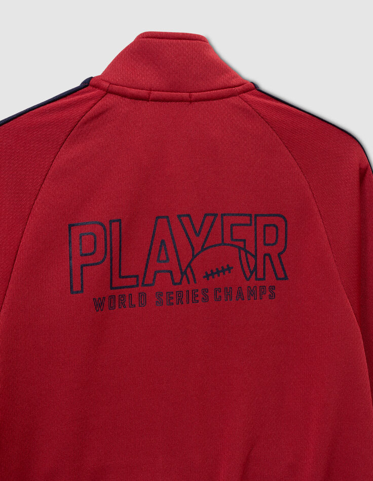 Cardigan zippé rouge rayures marine garçon-6