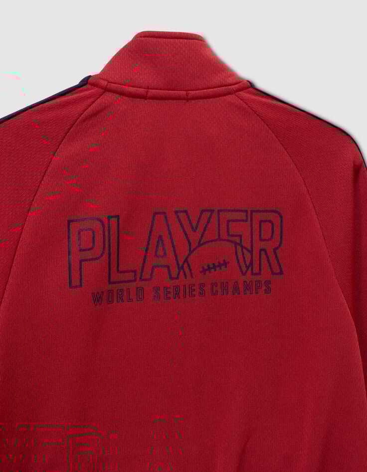 Cardigan zippé rouge rayures marine garçon-6 Cardigan zippé rouge rayures marine garçon-6