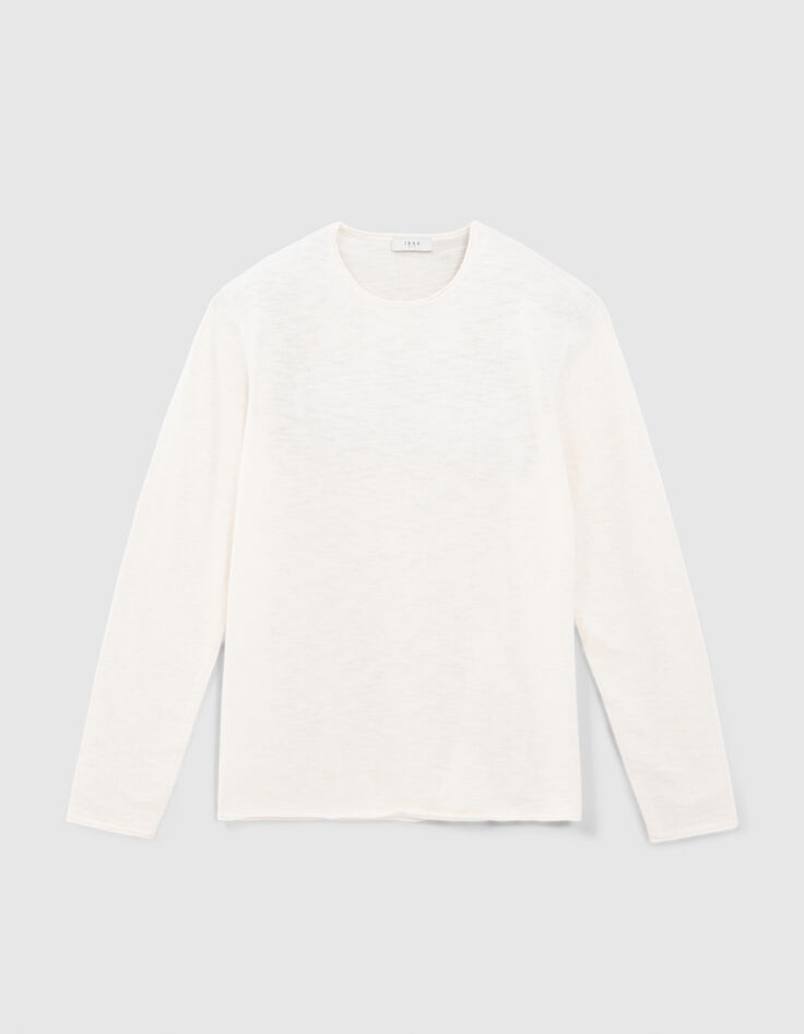 Men’s gesso slub knit sweater with rolled edges-6