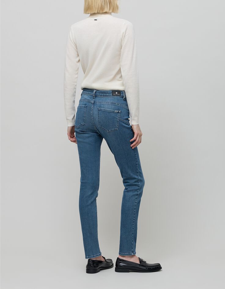 Jean slim bleu powerstretch sculpt up d&eacute;tails clous Femme-2