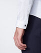 Bruinbeige SLIM overhemd minimalistische print heren-5