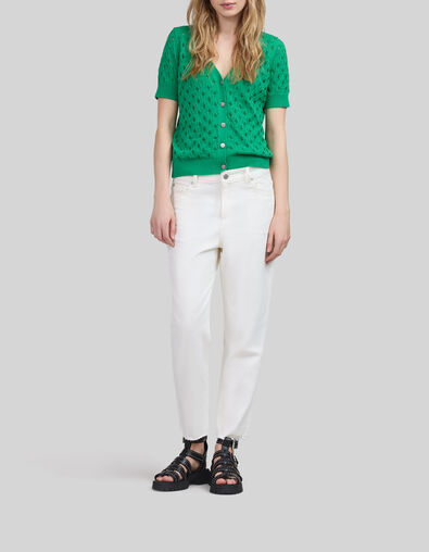 Camiseta menta punto calado mujer - IKKS