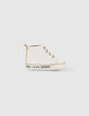 Ecru sneakers met goudkleurige veters babymeisjes-1