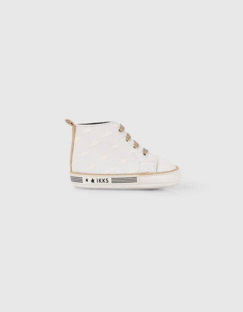 Deportivas crudo cordones dorados bebé niña
