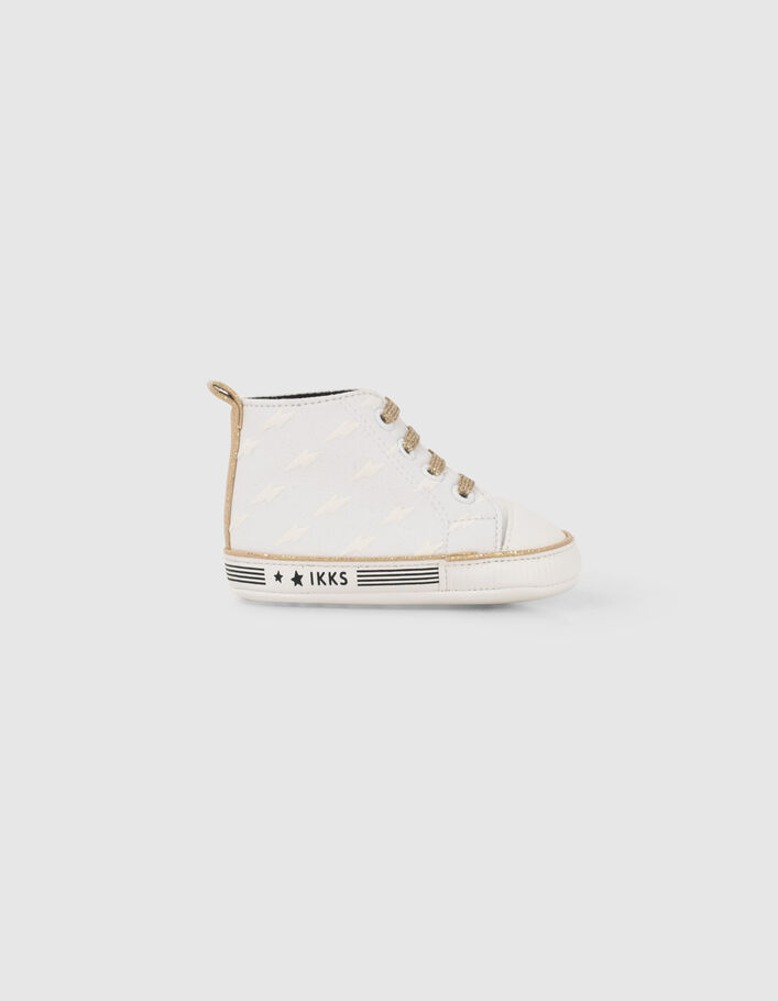 Baby girls’ ecru trainers with gold laces - IKKS