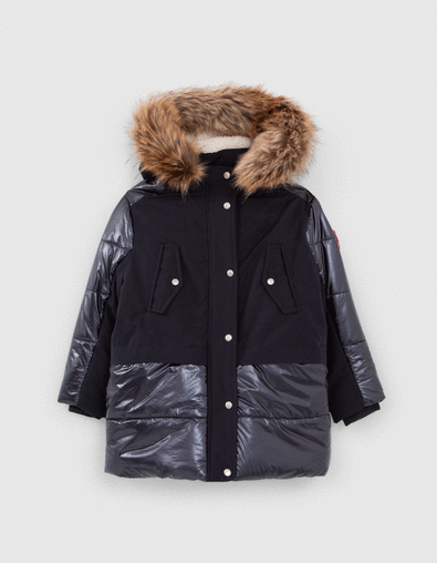 2-in-1 Parka / Anorak für Mädchen marineblau, Sternenprint - IKKS