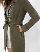 I.Code khaki trench coat with eyelet belt-5