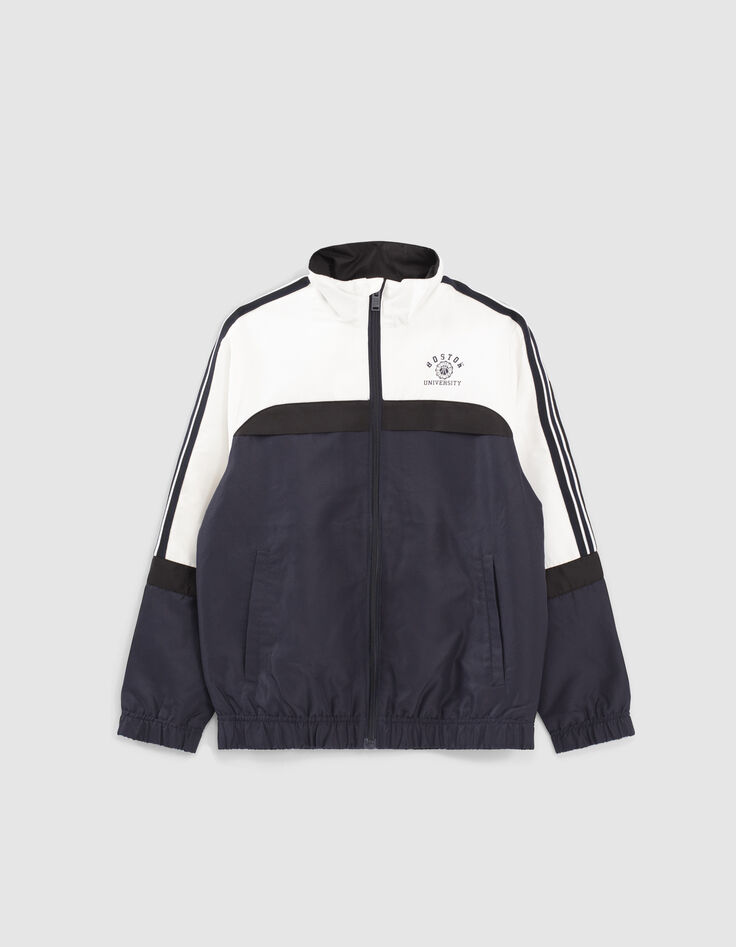 Boys&rsquo; navy, black, white nylon cardigan-1