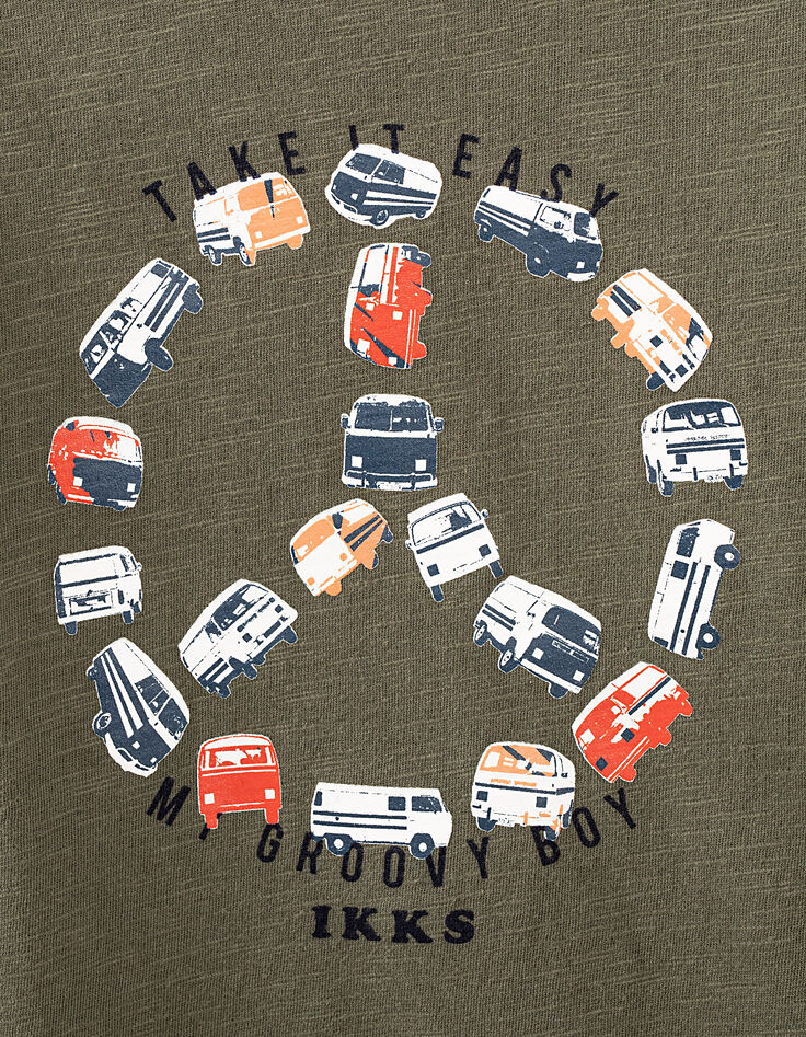 Tee-shirt kaki visuel peace en vans garçon -2