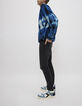 Men’s charcoal SLIM jeans with distressed patches-6