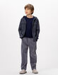 Blaue Loose-Jungenchinohose Rippstrick-8
