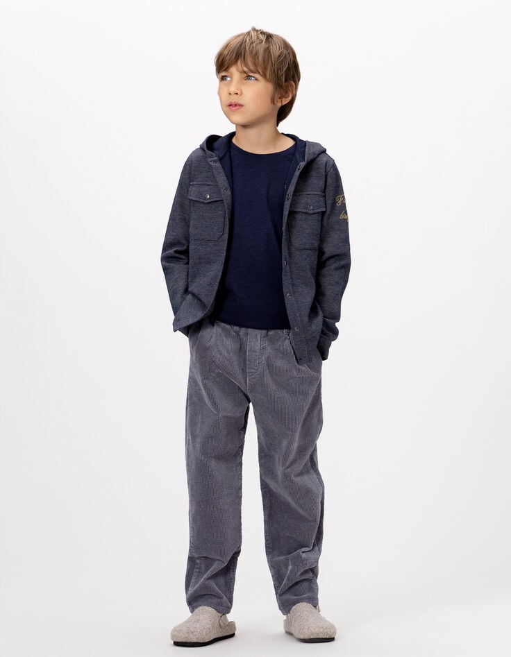 Boys’ blue corduroy loose chinos-8 Boys’ blue corduroy loose chinos-8
