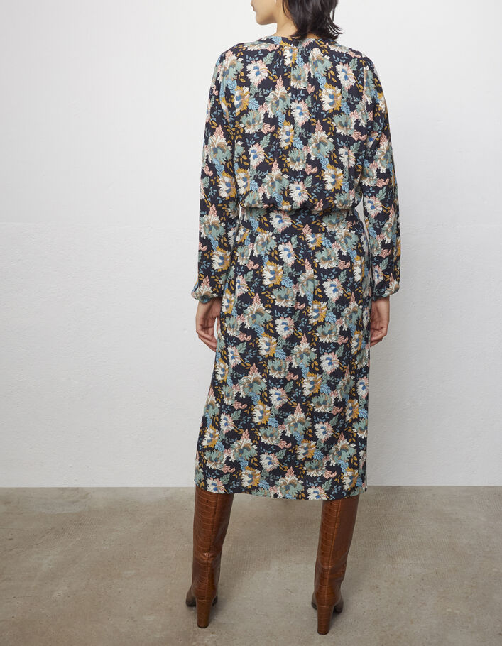 Midi-jurk in EcoVero™ viscose retro bloemenprint dames - IKKS