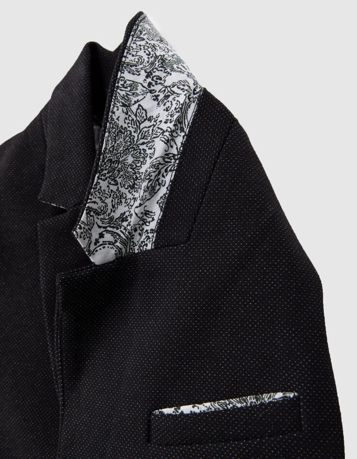 Veste de costume cérémonie noire faux-uni garçon-7