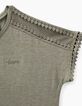 Tee-shirt bronze avec résille aux épaules fille-3