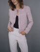 Chaqueta cuadrada tweed fantasía rosa mujer-9
