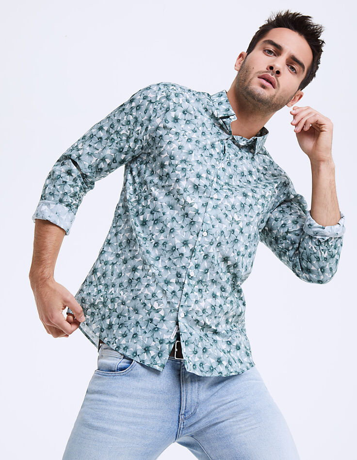 Liberty Slim-Herrenhemd mit Blumenprint-1 Liberty Slim-Herrenhemd mit Blumenprint-1