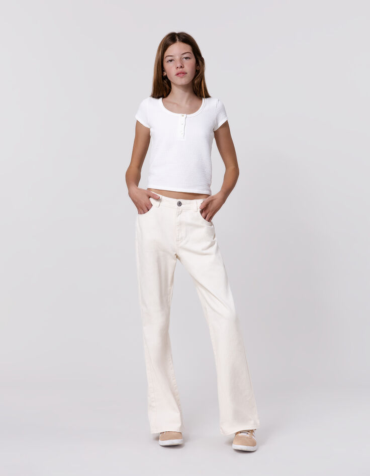 Jean FLARE beige fille-1