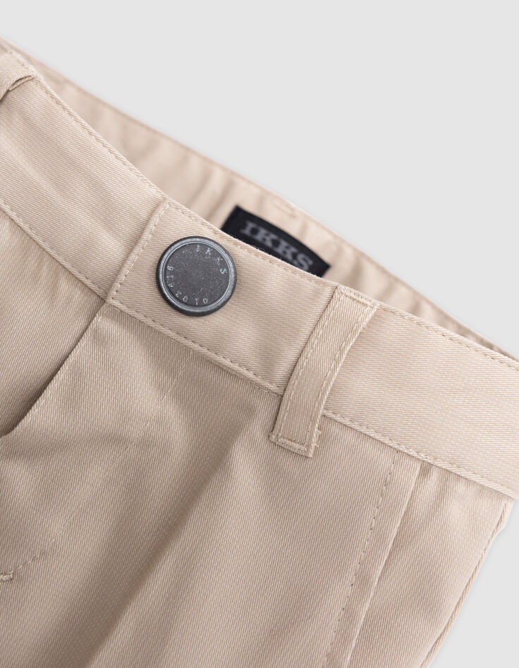 Pantalón ceremonia beige rayas tirantes bebé niño-7