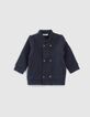 Baby boys' navy double-breasted cardigan-1