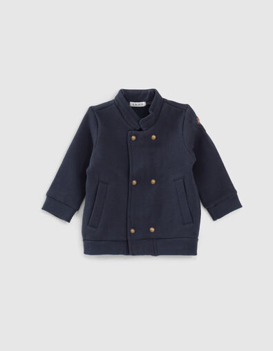 Baby boys' navy double-breasted cardigan - IKKS